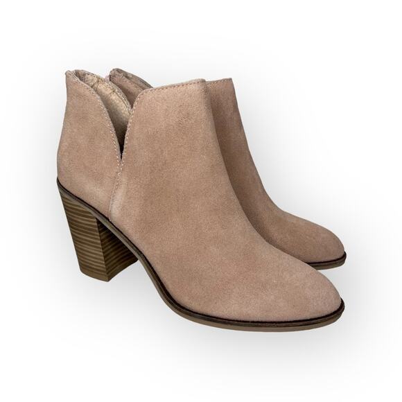 Dolce Vita Shai Light Pink Tan Stack Heeled Booties 10 - Picture 1 of 8